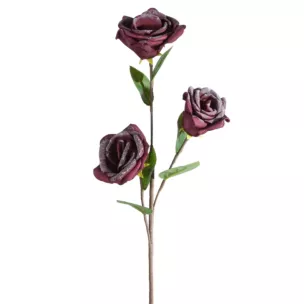 Kwiat sztuczny ciemnofioletowy z plastycznej pianki foamiran 50 cm