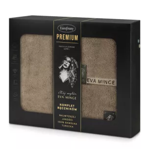 Zestaw ręczników bawełnianych na prezent 3 szt kolor beżowy 550 g/m2 VENUS Eva Minge