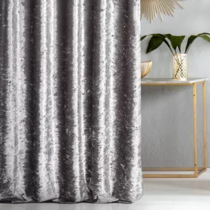 Tkanina zasłonowa, gruba, welwetowa, z połyskiem i efektem gniecenia