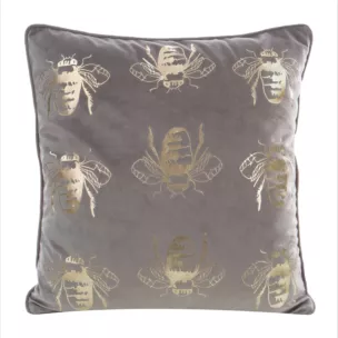 Welwetowa poszewka z symetrycznym nadrukiem pszczół