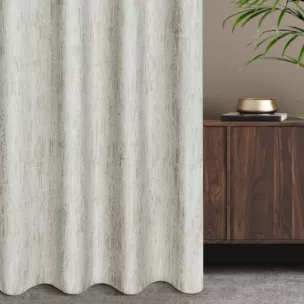 Zasłona szyta na flexach kremowo złocista z miękkiej, szenilowej tkaniny w prążki Italissima Eva Minge