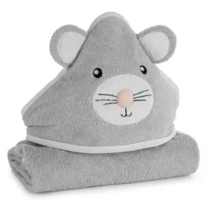 Ręcznik kąpielowy dziecięcy 100x100 cm bawełniany kolor srebrny 350g/m2 z kapturem BABY 71