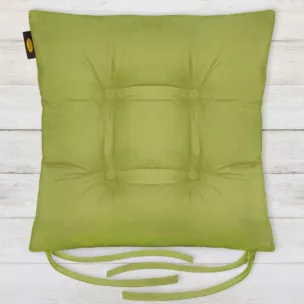 Poduszka na krzesło dwustronna 40 x 40 x 8 cm welurowa jasnozielona ADORE