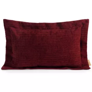 Poszewka na poduszkę  40x60 cm z szenilowej tkaniny bordowa o widocznym ozdobnym splocie Eva Minge Elegan