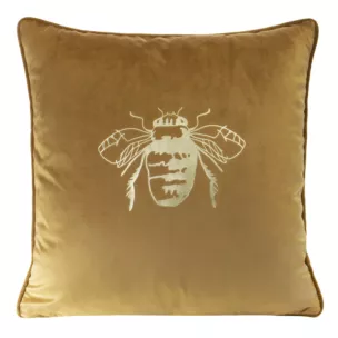 Welwetowa poszewka BLINK 14 z nadrukiem złotej pszczoły