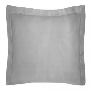 Poszewka na poduszkę 40x40 cm bawełniana stalowa z satynowym połyskiem i ozdobną kantą NOVA COLOUR