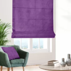 Roleta rzymska WALDO fioletowa ze szlachetnej grubej tkaniny welwetowej o gramaturze 400g/m2