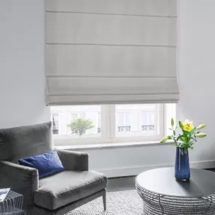 Roleta rzymska AMAYA szara z jednokolorowej gładkiej tkaniny