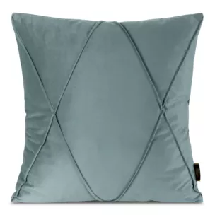 Poszewka na poduszkę 45x45 cm welwetowa jasnoniebieska z geometrycznym przeszywanym wzorem NALA 1 Eurofirany Premium