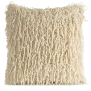 Poszewka na poduszkę 45x45 cm beżowa z miękkiego futerka ADORE