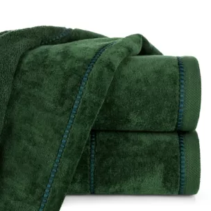 Ręcznik do rąk 70x140 cm bawełniany kolor zielony z welwetową ozdobną bordiurą 500 g/m2 MARI