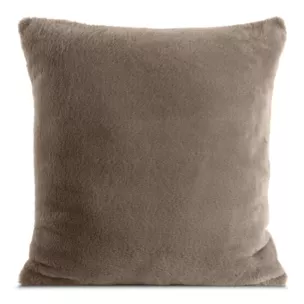 Poszewka na poduszkę 45x45 cm beżowa z miękkiej futrzanej tkaniny NINA