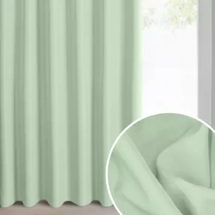 Zasłona jasnozielona z matowej gładkiej tkaniny 140x270 cm taśma RITA