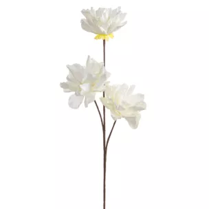 Kwiat sztuczny biały z plastycznej pianki foamiran 63 cm