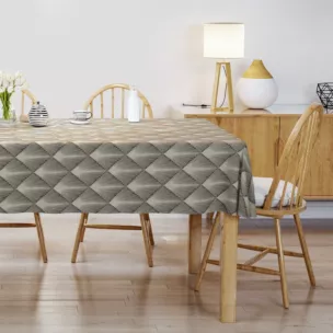 Obrus szyty czarno złoty z tkaniny w elegancki geometryczny wzór z błyszczącą nicią