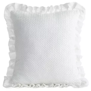Poszewka na poduszkę 45x45 cm muślinowa z siateczką oraz ozdobną falbanką na brzegach biała MUŚLIN 2