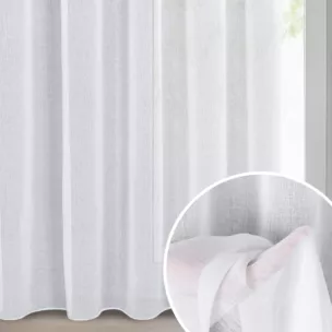 Firana biała z gładkiej matowej etaminy 350x250 cm taśma ELPIDIA