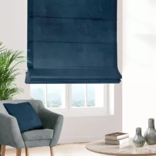 Roleta rzymska ELITE ciemnoturkusowa miękka, welwetowa, typu BLACKOUT 100% zaciemniająca, z połyskującym nadrukiem, o gramaturze 400g/m2