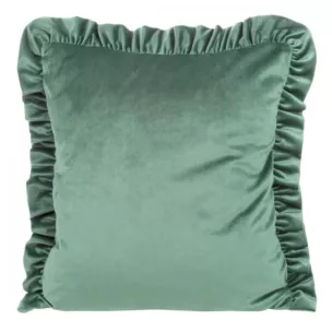 Poszewka na poduszkę 45x45 cm welwetowa kolor miętowy zdobiona na brzegach falbanami VELVET 25 Eurofirany Premium