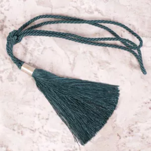 Dekoracyjny sznur do zasłon upinacz z ozdobnym chwostem i metalową obrączką