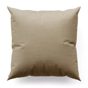 Poszewka szyta ciemnobeżowa z miękkiej tkaniny o naturalnym splocie w stylu ekologicznym