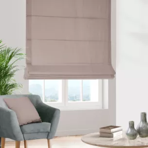 Roleta rzymska jasnoróżowa z miękkiej półmatowej tkaniny welwetowej