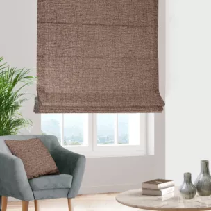 Roleta rzymska wrzosowa z tkaniny w stylu eko o naturalnym splocie