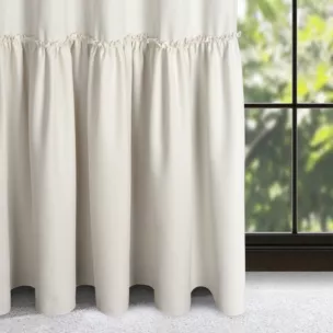 Zasłona naturalna z falbaną z tkaniny o płóciennym splocie 140x240 cm taśma - LENA