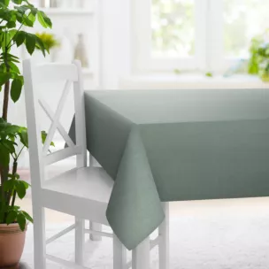 Obrus szyty miętowy z tkaniny w stylu eko o naturalnym splocie