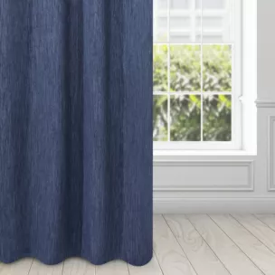 Zasłona granatowa zaciemniająca z efektem melanżu 140x250 cm przelotka - ROSSIE