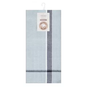 Ściereczka kuchenna 50x70 cm bawełniana kolor błękitny,czarny 200 g/m2 OLIVIA