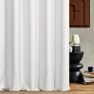 Zasłona szyta na taśmie 5 cm kremowa z dwustronnej tkaniny zaciemniającej 100% blackout