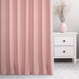 Zasłona szyta na taśmie 5 cm DORA - HIT pudrowa z miękkiej tkaniny o welurowej strukturze