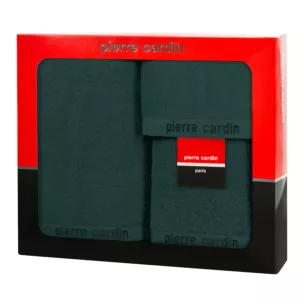 Zestaw ręczników bawełnianych na prezent 3 szt kolor butelkowy zielony 430 g/m2 EVI Pierre Cardin