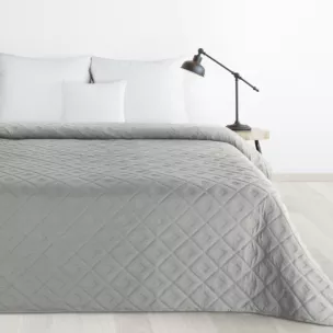 Narzuta srebrna 200x220 cm z geometrycznym wzorem wykonana techniką hot press ALARA 6 Design 91