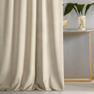 Zasłona szyta na taśmie 5 cm ENYA złota z miękkiej półmatowej tkaniny welwetowej