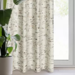 Zasłona kremowo, złocista zdobiona marmurkowym wzorem, welwetowa 140x250 cm przelotka TAMI