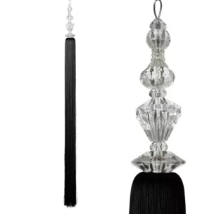 Dekoracyjny długi chwost POLA upinacz z kryształowym koralikiem