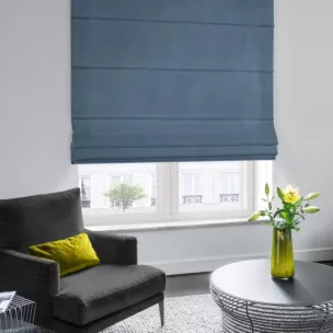 Roleta rzymska ITALIA ciemnoniebieska z tkaniny welwetowej o delikatnym połysku