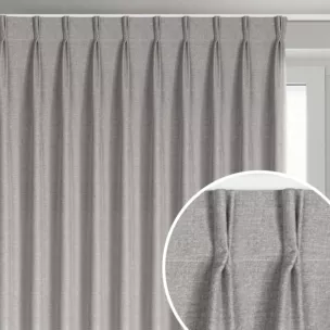 Zasłona ciemnobeżowa z 100% zaciemniającej tkaniny typu blackout 125x270 cm (wymiar podany na gotowo) system flex - NELISA