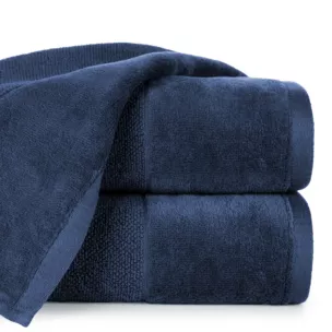 Ręcznik do rąk 30x50 cm bawełniany kolor granatowy zdobiony welwetową bordiurą 500 g/m2 FERO