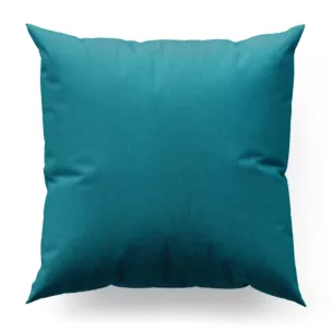 Poszewka szyta turkusowa z miękkiej tkaniny o welurowej strukturze