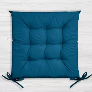 Poduszka na krzesło 40 x 40 x 5 cm wodoodporna granatowa z pikowaniem GARDEN