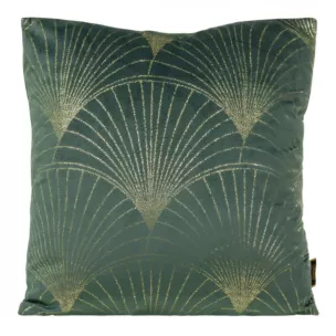 Poszewka na poduszkę 45x45 cm welwetowa kolor ciemnomiętowy ze złotym nadrukiem BLINK 21