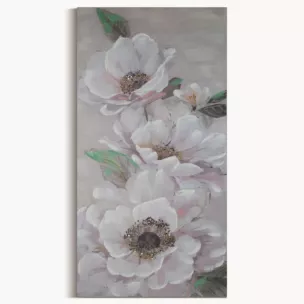 Obraz FLOWERY  ręcznie malowany na płótnie kwiat podkreślony lśniącymi akcentami