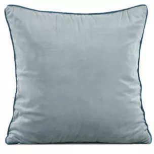 Poszewka na poduszkę 60x60 cm welwetowa kolor szałwiowy o delikatnym połysku z ozdobną lamówką GAJA 2