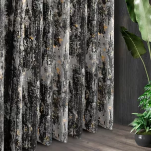 Tkanina zasłonowa welwet zdobiony metalicznym nadrukiem