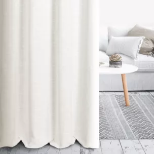 Zasłona szyta na taśmie 5 cm naturalna z tkaniny typu eko z widocznym splotem