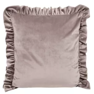 Poszewka z welwetu zdobiona na brzegach falbanami