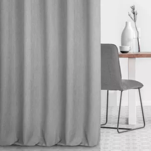 Zasłona szyta na taśmie 5 cm jasnoszara z miękkiej tkaniny z efektem melanżu